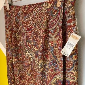 NWT 100% Silk Paisley wrap skirt